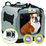 Zampa Dog Crate for Small and Medium Dogs 32"x23"x23" | Portable Cat Carrier | Pet Travel Collapsible & Foldable | Puppy Crates for Car, Outdoor & Indoor + Carrying Case