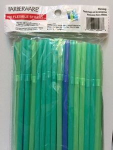 Flexible Blue & Green Straws, 100 count