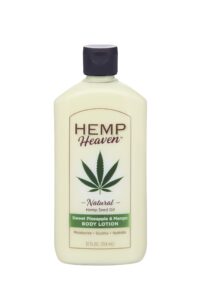 Hemp Heaven Moisturizing Body Lotion Sweet Pineapple & Mango Scent made with Natural Hemp Seed Oil For Men & Women, 12 oz.