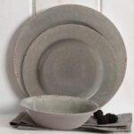 Gibson 114336.12 Muana Melamine Dinnerware, Grey - 12 Piece
