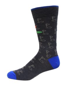 INTERBRAND GLOBAL INC. Men's Golf Pattern Socks - 1 Pack NAVY GREEN NS